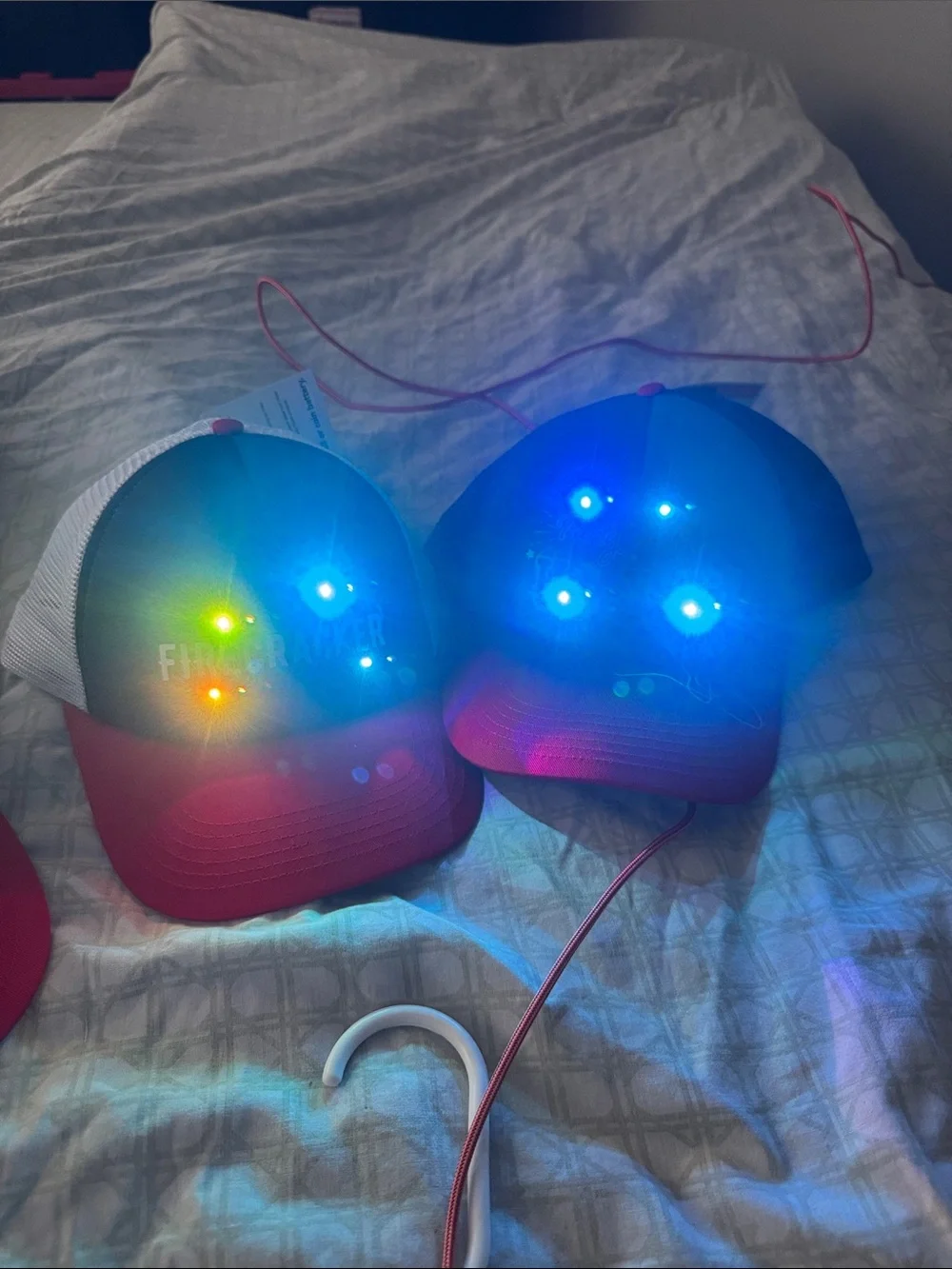Kids 'Party in the US-Yay' Blue & Red Trucker Hat light up
